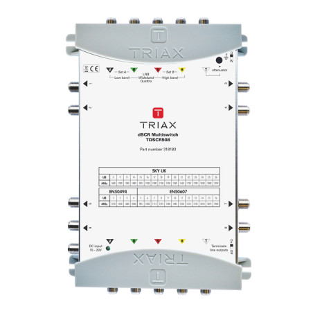 Triax TDSCR508 DSCR Multiswitch 5 in 8 from Skyuk Skyit