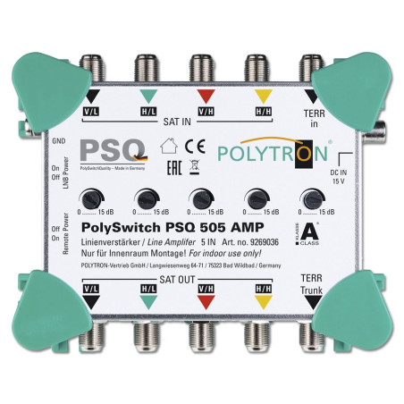 Polytron PSQ 505 AMP Multiswitch Lijnverbst. 5 in 5 OUT OPO