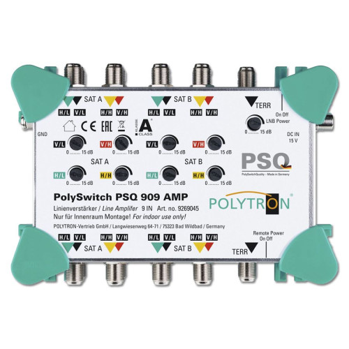 Polytron PSQ 909 AMP Multiswitch Lijnverst. 9 in 9 out opop