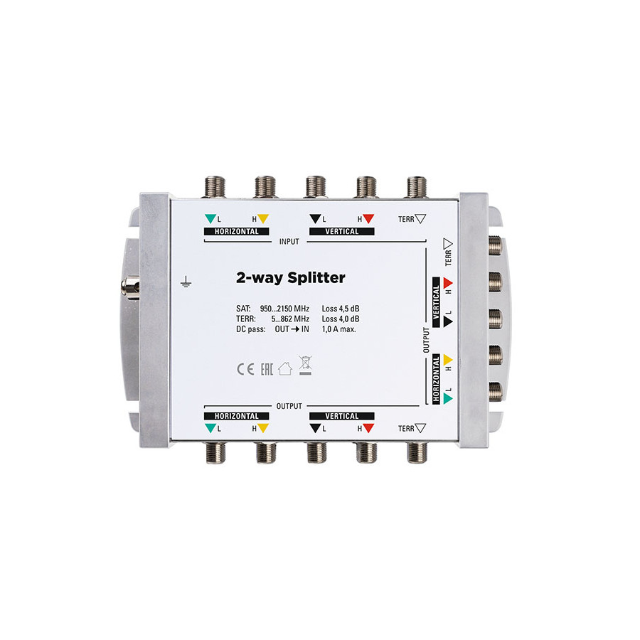 Polytron PSG 510S 2-weg verdeler voor cascade 5 IN, 2x 5 OUT