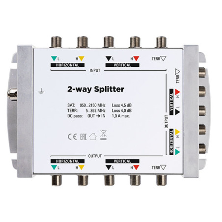 Polytron PSG 510S 2-way distributor for cascade 5 in, 2x 5 out