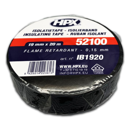 PVC insulating tape VDE black (10 meters, 19 mm)