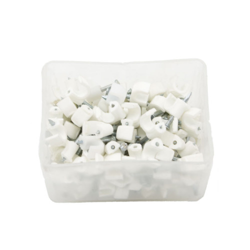 Cable clips 5mm white 100pc