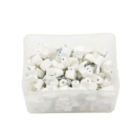 Cable clips 5mm white 100pc