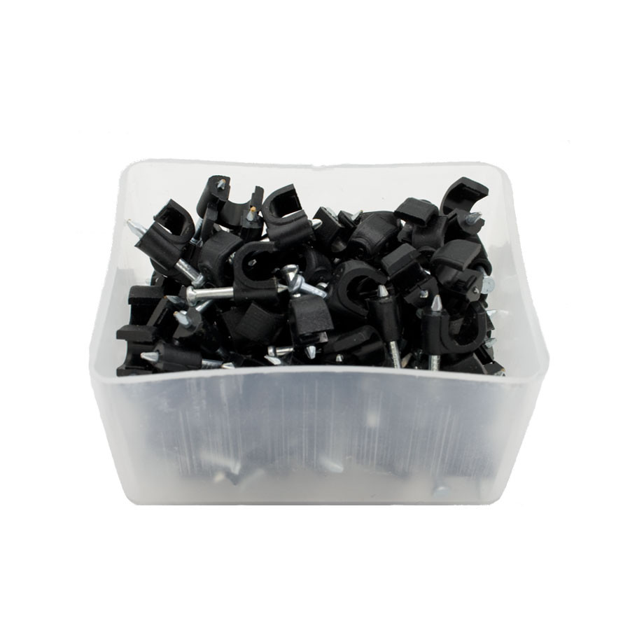 Cable clips 5mm black 100pcs