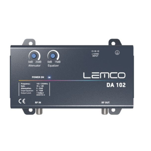 Lemco DA102 Full band 36dB/118dbuV output met equalizer