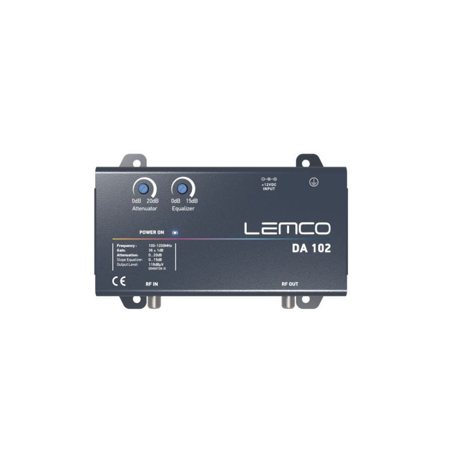 Lemco DA102 FULL BAND 36DB / 118DBUV Output with Equalizer