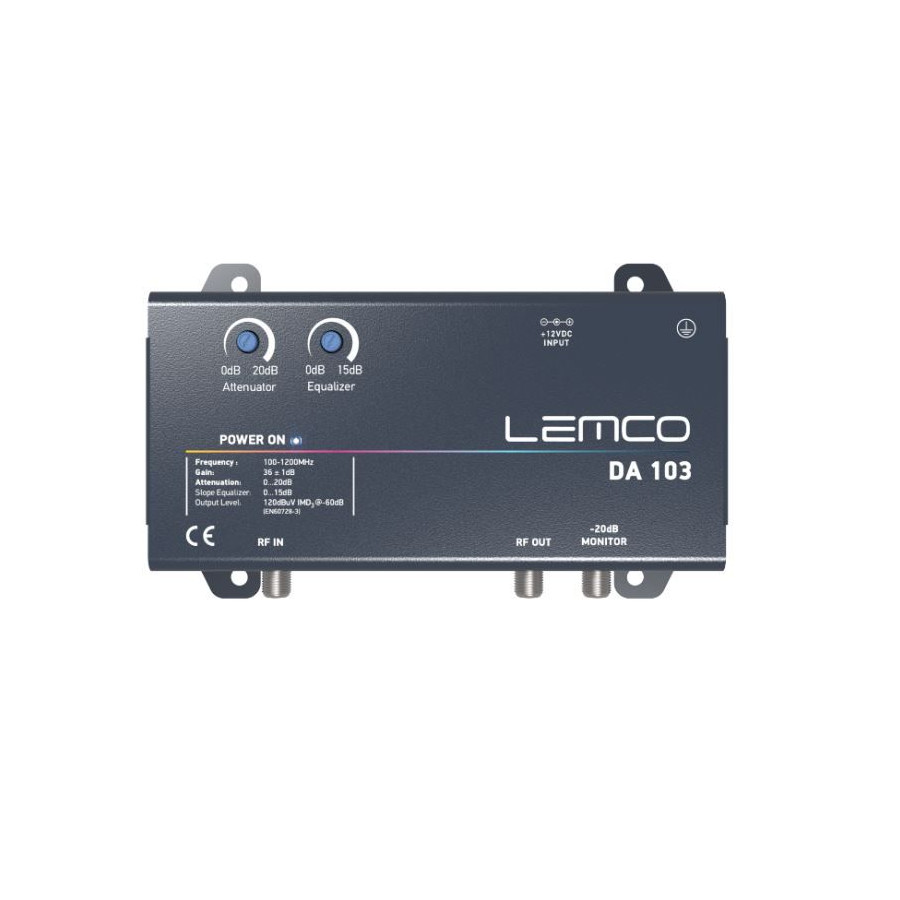Lemco DA103 Full band 36dB/120dbuV output met equalizer