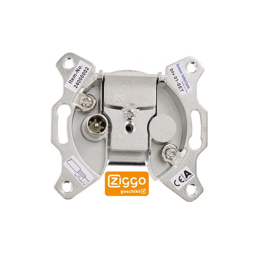 Braun Telecom BTV01-SET enkelgats einddoos incl. afdekplaat