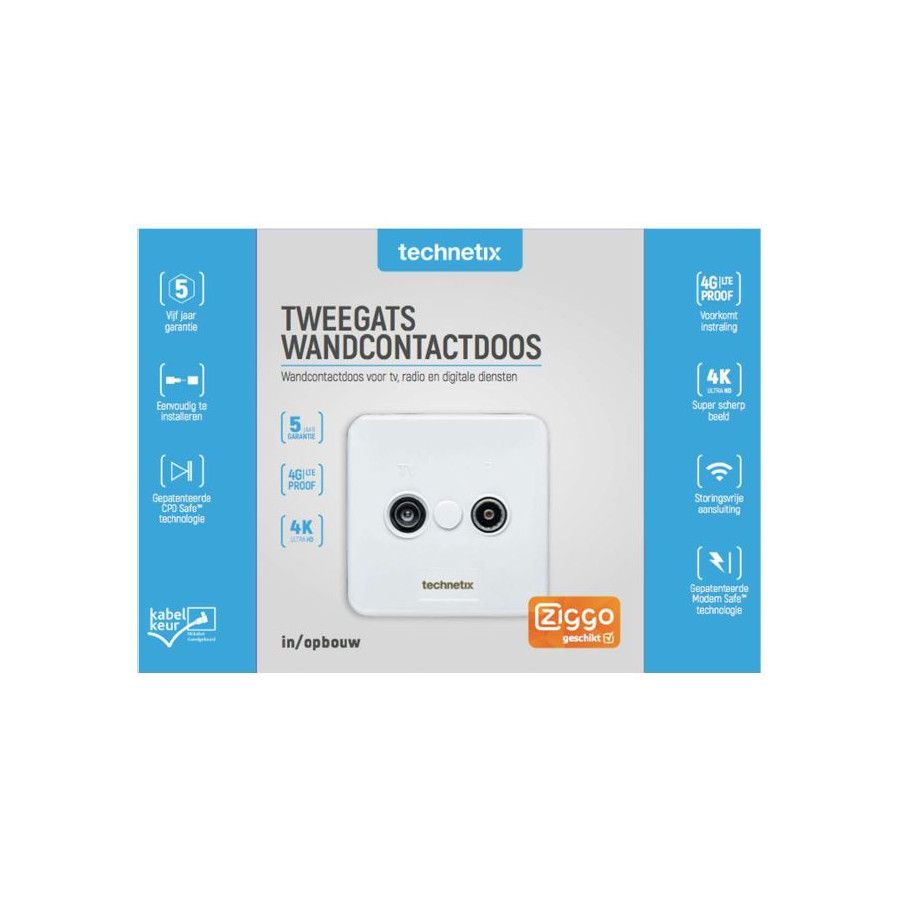 Technetix TRAS-2000-S SHOP R/TV WCD Einddoos Ziggo Geschikt
