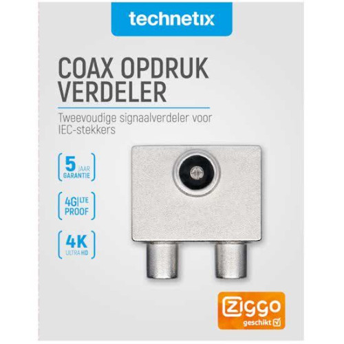 Technetix PTSX-02-S Shop IEC Push-On Splitter Ziggo Suitable