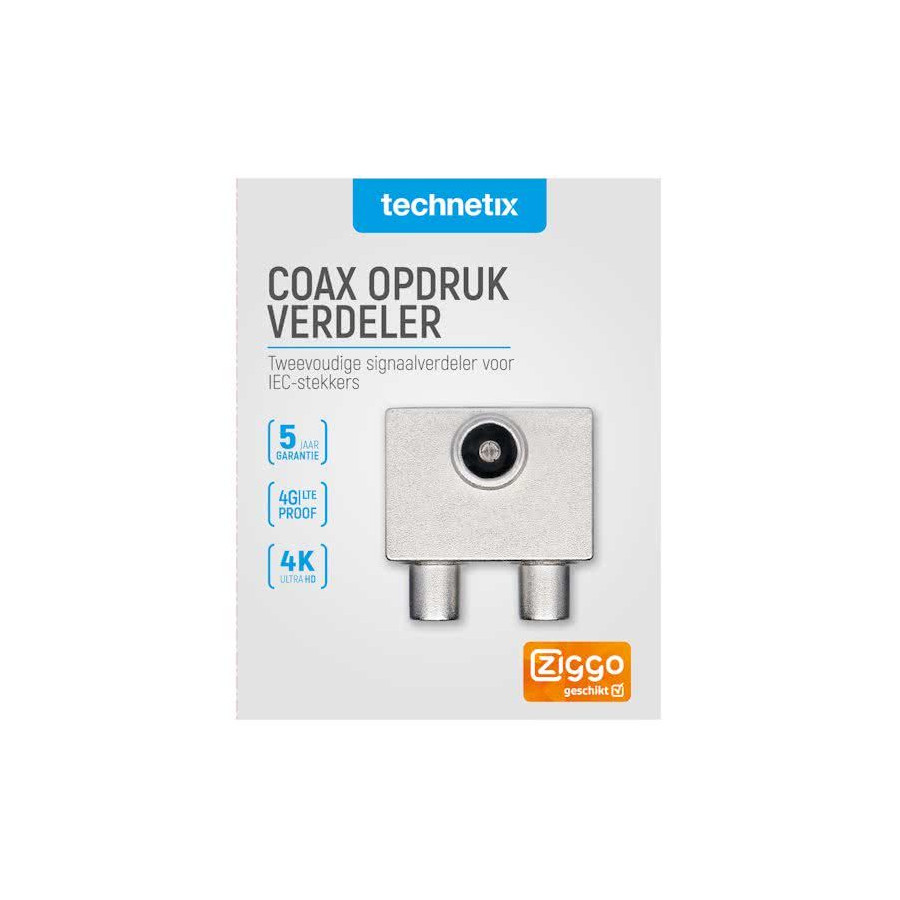 Technetix PTSX-02-S Shop IEC Push-On Splitter Ziggo Suitable