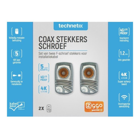 Technetix F-CON-A + S Shop 2 x F-Con. Push-on Ziggo suitable