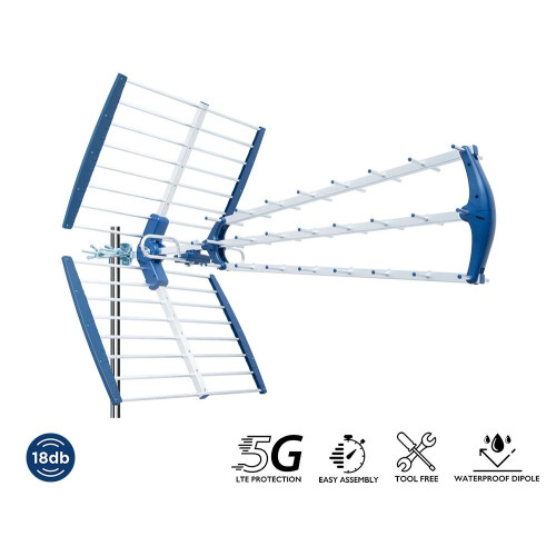 Edision 18dB antenna UHF Yagi 470-694MHz 5g filter