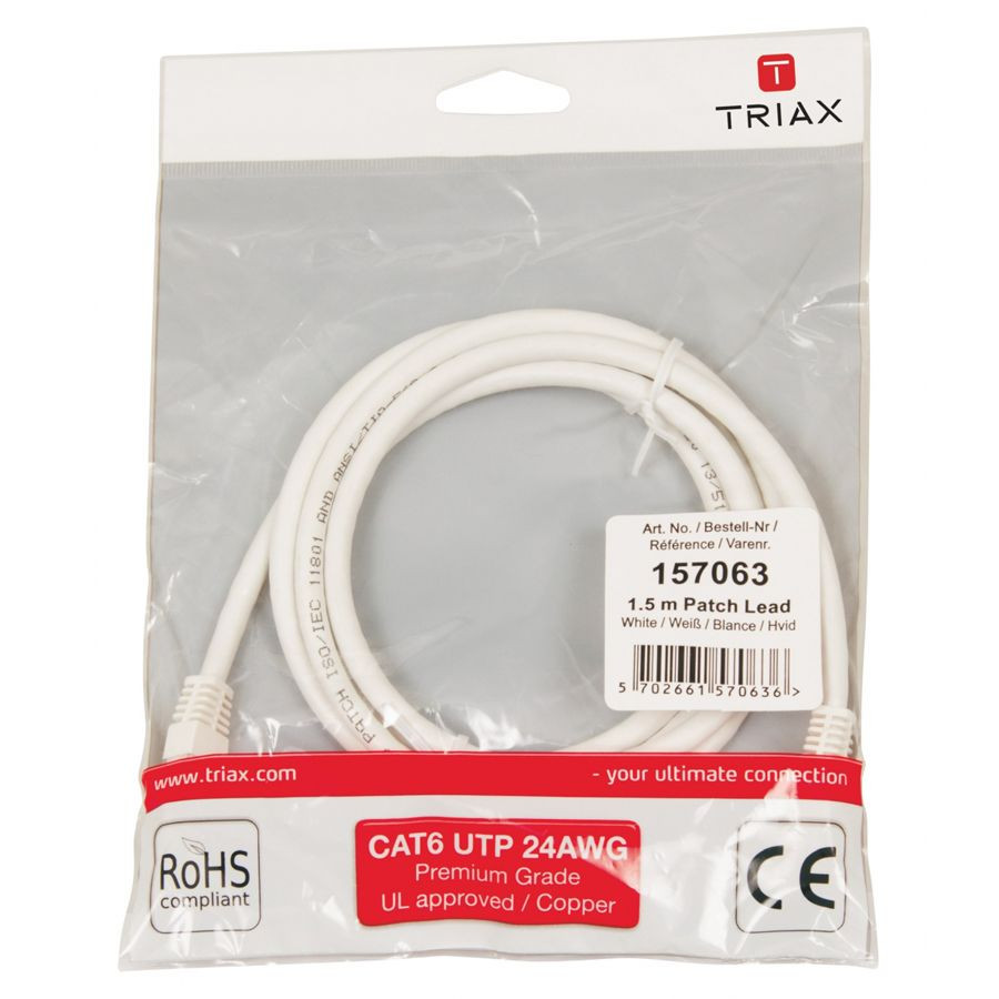 Triax Cat6 patch cable 1.5 m.