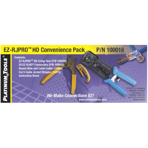 EZ-RJ45 HD Cat Pro Kit, CrimperTool, Tang, Stripper, 50 Connector
