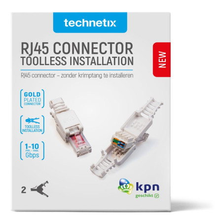 Technetix RJ45-DIY-Shop cat6 connector, 2 pieces
