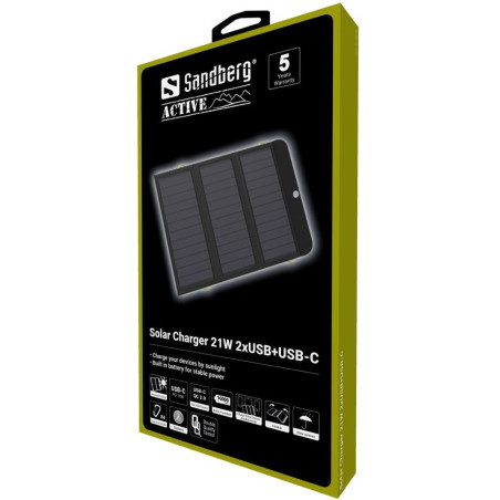 Sandberg Solar Charger 21W 2XUSB + USB-C