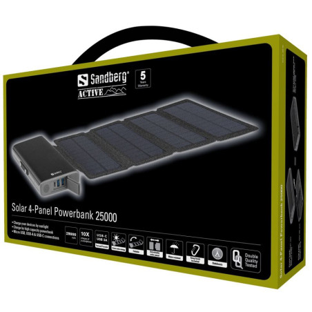 Sandberg Solar 4-Panel Powerbank 25000