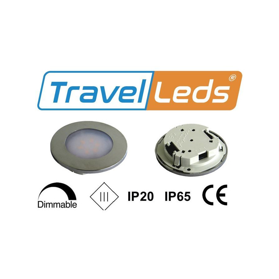 TravelLeds inb spot Ch 70mm 6+6 Leds 3K+6K schroef