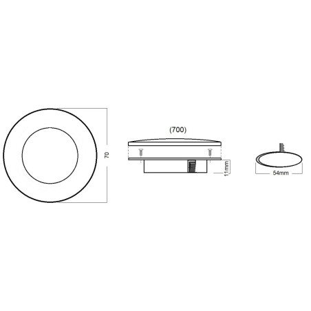 TravelLeds Inb Spot CH 70mm 6 + 6 LEDs 3K + 6K Screw