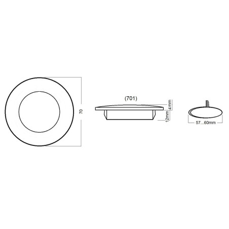 TravelLeds inb spot Ch70mm 6+6 Leds 3K+6K klem