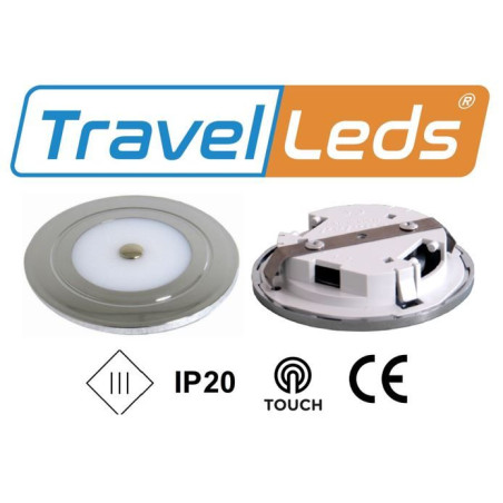 TravelLeds Inb Spot CH 80mm 6LEDS 3K + Blue Touch Switch Clamp