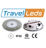 TravelLeds inb spot Ch 80mm 6Leds 3K+blauw touch switch klem