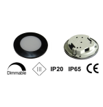 TravelLeds inb spot zwart 70mm 6+6 Leds 3K+6K schroef