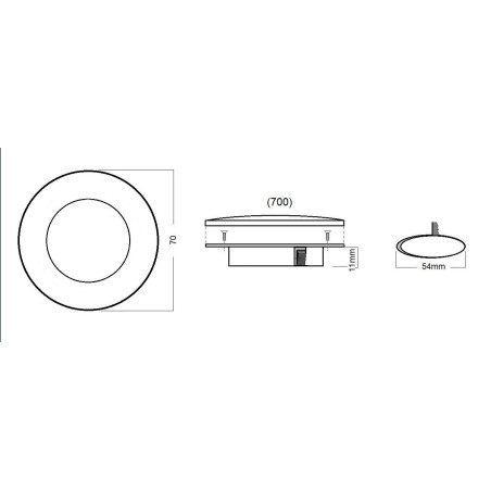 TravelLeds Inb Spot Black 70mm 6 + 6 LEDs 3K + 6K Screw