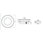 TravelLeds inb spot zwart 70mm 6+6 Leds 3K+6K schroef