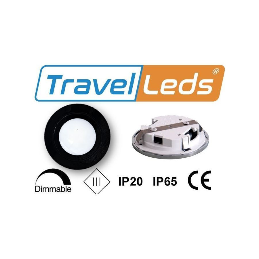 TravelLeds Inb Spot Black 80mm 6 + 6 LEDs 3K + 6K clamp