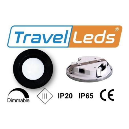 TravelLeds Inb Spot Black 80mm 6 + 6 LEDs 3K + 6K clamp