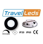 TravelLeds Inb Spot Black 80mm 6 + 6 LEDs 3K + 6K clamp