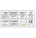 TravelLeds OPB Spot Ch Flex LED 5K 260mm Opal Switch / USB