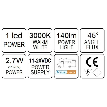 TravelLeds opb spot Ch flex led 3K 315mm switch