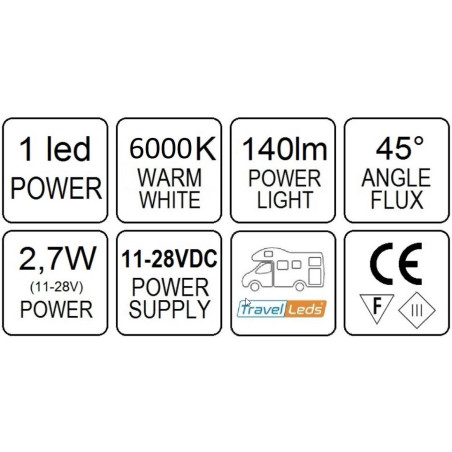 TravelLeds opb spot Ch flex led 6K 315mm switch