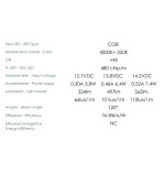 TravelLeds Lineaire alu zw COB 3K 326 mm switch