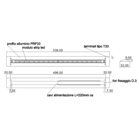 TravelLeds Linear Alu SW COB 3K 496 mm