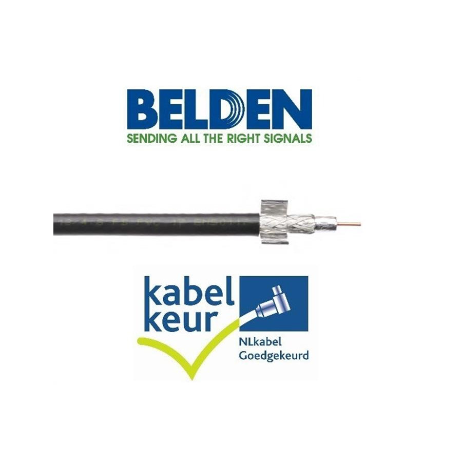 Belden H125D00 coax duobond + PVC cable certificate black reel 250m