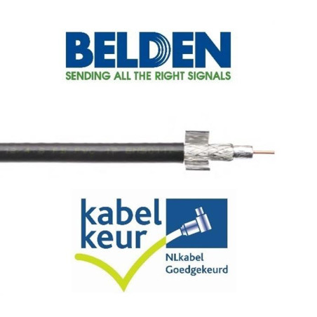 Belden H125D00 coax duobond + PVC cable certificate black reel 250m