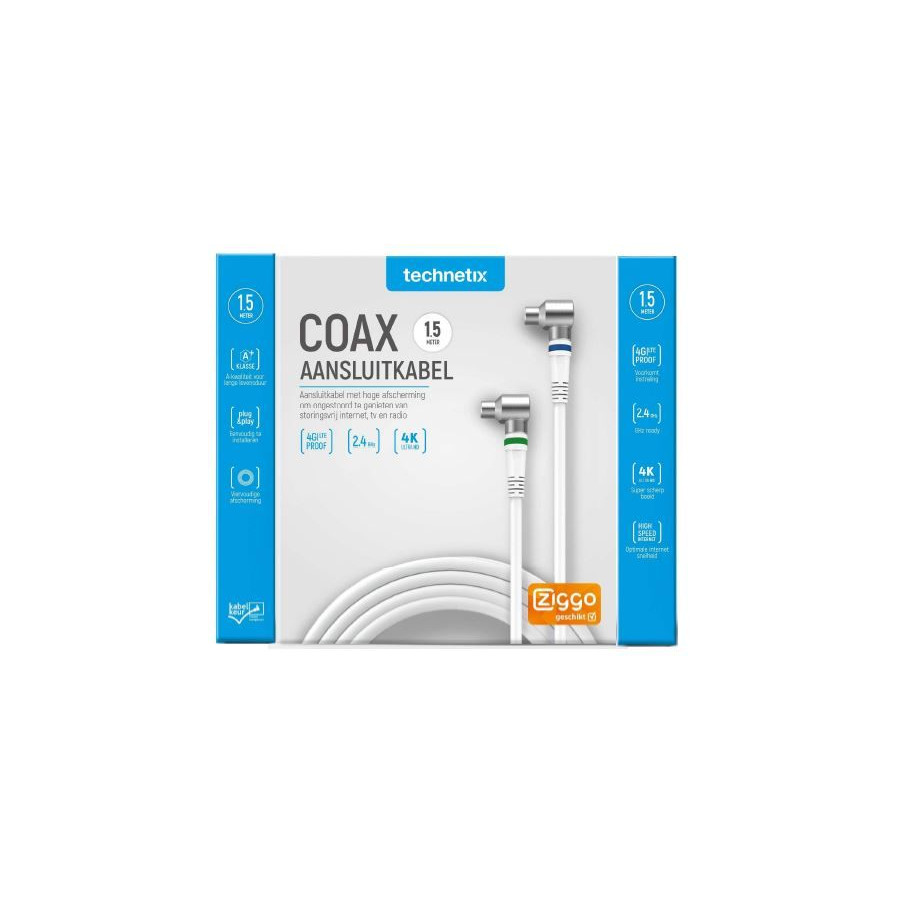 Technetix RLA++21-1.5-S SHOP CATV IEC coaxkabel 1,5m Ziggo