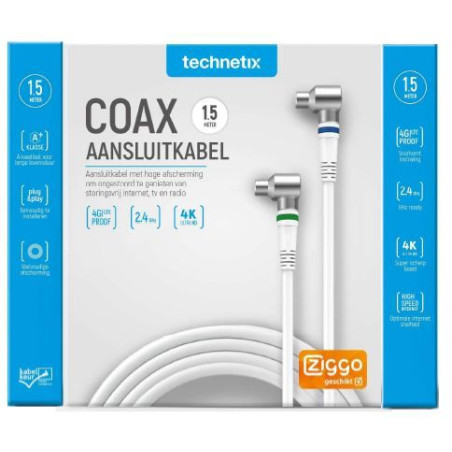 Technetix Rla ++ 21-1.5-S Shop CATV IEC Coax cable 1.5m Ziggo