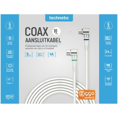 Technetix Rla ++ 21-10-S Shop CATV IEC Coaxial cable 10MTR. Ziggo