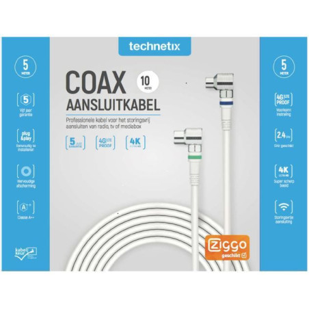 Technetix Rla ++ 21-10-S Shop CATV IEC Coaxial cable 10MTR. Ziggo