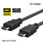 Vivolink Pro HDMI Slim Cable 1.5 meters, 2.0B 4K 60Hz 18GB / S