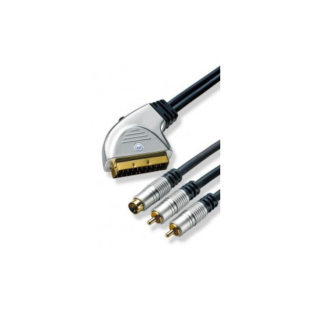 AV Scart W/Sw.  S-Video+2Cinch (Aud) 5 Mtr. opop