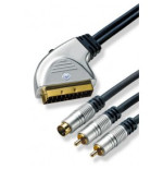 AV Scart W/Sw.  S-Video+2Cinch (Aud) 5 Mtr. opop