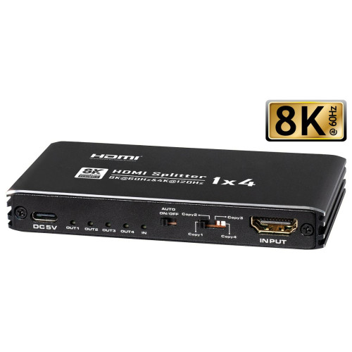 8K HDMI splitter 1 in 4 out