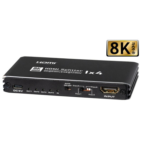 8K HDMI splitter 1 in 4 out